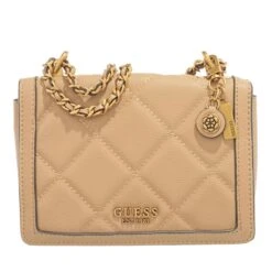 Guess Abey Convertible Crossbody Flap Beige Crossbody Bag