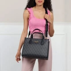 Guess Silvana Compartment Tote Coal Logo Tote -Modetaschengeschäft A0201120 2