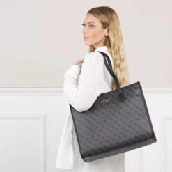 Guess Silvana Girlfriend Tote Coal Logo Shopper -Modetaschengeschäft A0201123 1