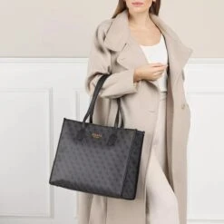 Guess Silvana Girlfriend Tote Coal Logo Shopper -Modetaschengeschäft A0201123 Guess 2 1