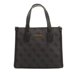 Guess Silvana Compartment Mini Tote Coal Logo Minitasche