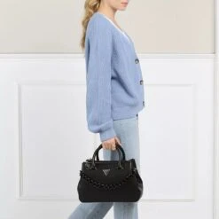 Guess Corina Status Satchel Black Tote -Modetaschengeschäft A0201135 Guess position 2