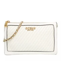 Guess Abey Multi Compartment Crossbody White Crossbody Bag