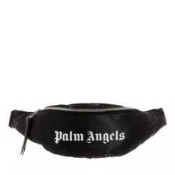 Palm Angels Nylon Fannypack Black White Crossbody Bag