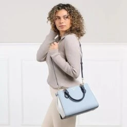 MICHAEL Michael Kors Medium Satchel Navy White Satchel -Modetaschengeschäft A0211957 MichaelMichaelKors position 2 1