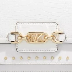 MICHAEL Michael Kors Heather Large Shoulder Optic White Crossbody Bag -Modetaschengeschäft A0211969 MichaelMichaelKors position 5