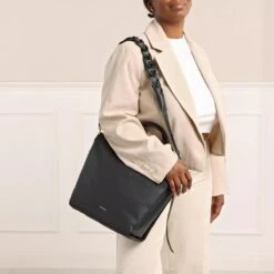 Coccinelle Boheme Grana Double Noir Brule Tote -Modetaschengeschäft A0212955 MODEL FIRST