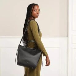 Coccinelle Boheme Grana Double Noir Brule Tote -Modetaschengeschäft A0212955 PDP 2