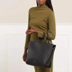 Coccinelle Boheme Grana Double Noir Brule Tote -Modetaschengeschäft A0212955 PDP 3