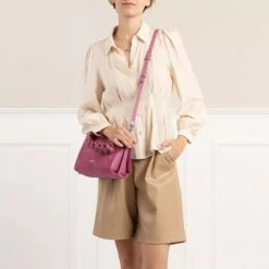Coccinelle Boheme Suede Bimaterial Pulp Pink Crossbody Bag 10 Coccinelle Boheme Suede Bimaterial Pulp Pink Crossbody Bag -Modetaschengeschäft A0213026 PDP 3