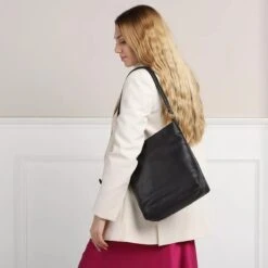 Porto Black Hobo Bag -Modetaschengeschäft A0213274 Micmacbags position 2