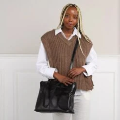 Porto Black Shopper -Modetaschengeschäft A0213282 Micmacbags position 3