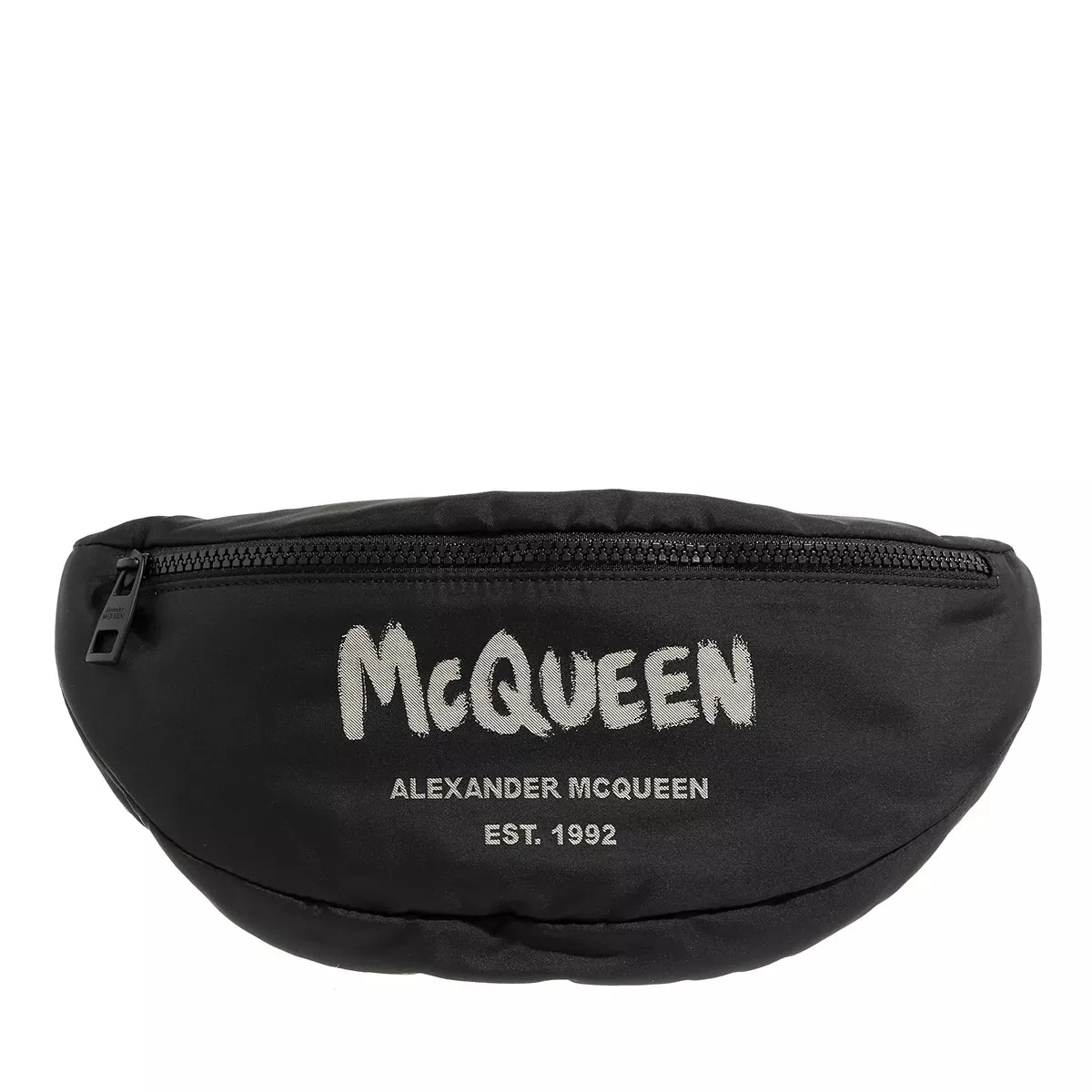 Alexander McQueen Graffiti Belt Bag Black / Off White Gürteltasche 3 Alexander McQueen Graffiti Belt Bag Black / Off White Gürteltasche