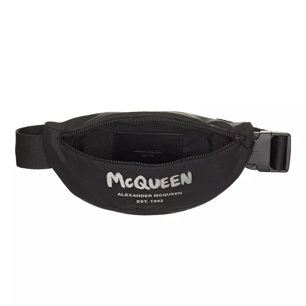 Alexander McQueen Graffiti Belt Bag Black / Off White Gürteltasche 7 Alexander McQueen Graffiti Belt Bag Black / Off White Gürteltasche – Bild 5