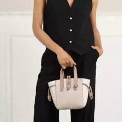 Furla Net Mini Tote - Vitello St.Eracle Colorblock Fullmoon/ Marshmallow/ Greige Tote -Modetaschengeschäft A0217292 MODEL FIRST