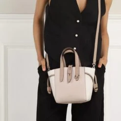 Furla Net Mini Tote - Vitello St.Eracle Colorblock Fullmoon/ Marshmallow/ Greige Tote -Modetaschengeschäft A0217292 MODEL SECOND