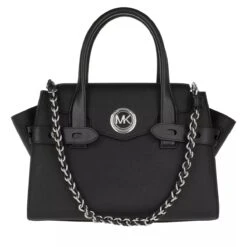 MICHAEL Michael Kors Small Flap Satchel Black Tote