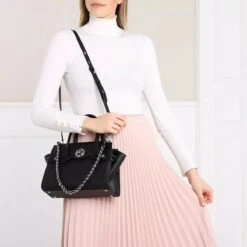 MICHAEL Michael Kors Small Flap Satchel Black Tote -Modetaschengeschäft a0127506 michael kors 334