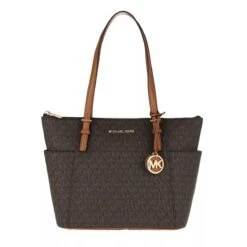 MICHAEL Michael Kors Jet Set Item Top-Zip Tote Brown/Acorn Shopper