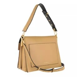 Coccinelle Handbag Double Grainy Leather Warm Beige/Noir Satchel 11 Coccinelle Handbag Double Grainy Leather Warm Beige/Noir Satchel -Modetaschengeschäft a0146748 coccinelle 4