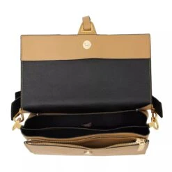 Coccinelle Handbag Double Grainy Leather Warm Beige/Noir Satchel 13 Coccinelle Handbag Double Grainy Leather Warm Beige/Noir Satchel -Modetaschengeschäft a0146748 coccinelle 6