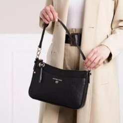 MICHAEL Michael Kors Jet Set Charm Medium Top-Zip Pochette Crossbody Black Satchel -Modetaschengeschäft a0152219 michael kors 3